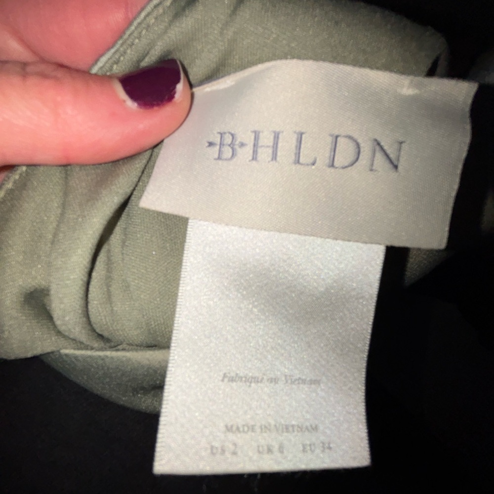 BHLDN One Shoulder Olive Dress - Picture 10 of 11